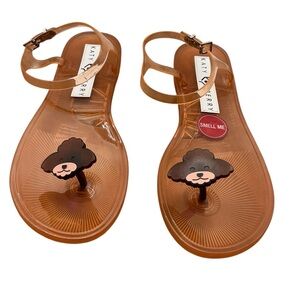 Katy Perry Brown‎ dog Jelly Sandals size 10